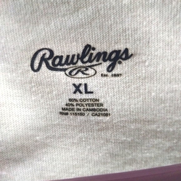 4@30.00 or 12.00 Rawlings Long Sleeve Navy Blue and White Tee - Picture 3 of 11